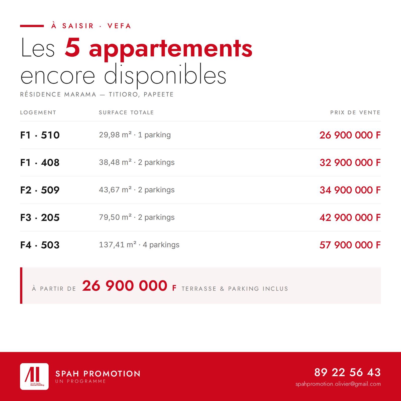 Résidence Marama — Derniers Appartements neuf VEFA